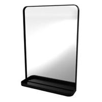 Bathroom Mirror Vertical Matt Black Rectangular Wall Mounted (H)70cm (W)50cm