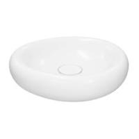 Bathroom Wash Basin Sink Counter Top Mounted Matt White Round Ceramic Modern