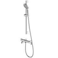 Mixer Shower With Bath Filler Tap Thermostatic Chrome Round Head Double Lever