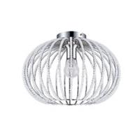 LED Ceiling Light Round Chrome Effect Modern Bedroom Living Room Metal