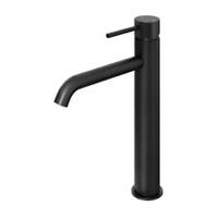 Bathroom Basin Sink Tap Mono Mixer Tall Single Lever Matt Black Round Waste