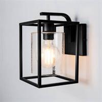 Wall Light LED Cube Clear Glass Bubble Metal Matt Black Indoor Industrial