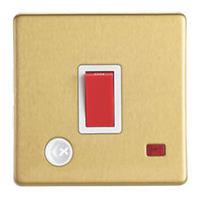 DP Control Switch Appliance Flex Outlet Brushed Brass Neon Power Indicator 32 A