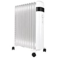 Oil Filled Radiator White Steel Freestanding LCD Display Smart 2500W 240V IPX0