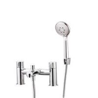 GoodHome Bath Filler Tap With Handset Kit Chrome 3 Spray Pattern Lever Modern