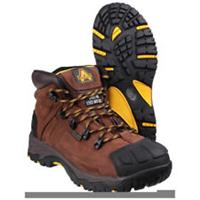 Amblers Safety Boots Mens Standard Fit Brown Waterproof Slip Resistance Size 9