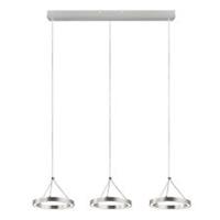 LED Pendant Ceiling Light 3 Way Chrome Effect Modern Dimmable Adjustable Height