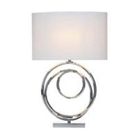 Table Lamp Spiral Polished Chrome Effect Drum Desk Bedroom Bedside Light 42W