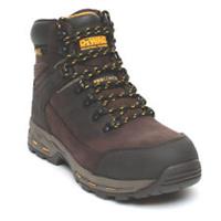 DeWalt Mens Safety Boots Hiker Ankle Brown Aluminium Toe Cap Leather Size 9