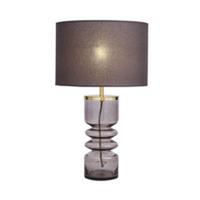 The Lighting Edit Table Lamp Ribbed Smoke Glass Metal Black Modern (Dia)300 mm