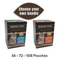 Perfection Adult Cat Food Mixed Chicken Seafood Selection 36/72/108 x70g Pouches