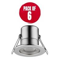 Luceco Downlight EFTE45PC40/6-01 LED Chrome Effect Neutral White IP65 Pack of 6