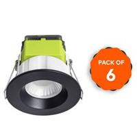 Luceco LED Downlight Black Fire Rated Cool And Warm White Spotlights Pack Of 6