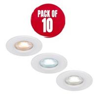 LAP Downlights Integrated LED Variable White Plastic White Dimmable 10 Pack