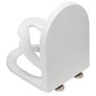 Toilet Seat Soft Close White D Shape Quick Release Adjustable Anti-Bacterial