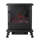 Electric Stove Fireplace Heater Black Flame Effect Thermostatic Remote Control