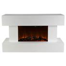 Focal Point Electric Fire Gloss White Thermostatic Log Effect Contemporary 2kW
