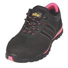Site Safety Trainers Womens Standard Fit Black Leather Steel Toe Cap Size 5