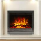 Electric Fireplace Black Nickel Effect LED Flame Remote Control Inset Heater 2kW