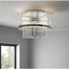 GoodHome Ceiling Light Rhyolit Chrome Effect 3 Lamp Pendant Living Room Lighting