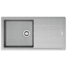 Kitchen Sink 1 Bowl Reversible Drainer Composite Rectangular Grey Waste Durable