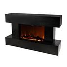 Focal Point Electric Fire Gloss Black Fireplace Log Effect Wall Mounted 2kW