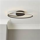Ceiling Light LED Swirl Matt Black Medium Warm White Modern Living Room Bedroom