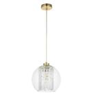 Ceiling Light Gold Clear Glass Shade Dimmable Pendant E27 Adjustable Indoor 15W