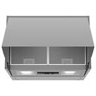 Integrated Cooker Hood Stainless Steel Kitchen LED Fold Out Unit (W)59.9cm