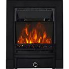 Electric Fireplace Inset Black Realistic LED Flames Cast Iron Effect Remote 2kW
