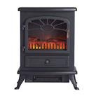 Electric Stove Fire Heater Fireplace Black Freestanding Log Flame Effect H540mm