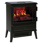 Electric Stove Heater Fireplace Black Freestanding Log Effect Traditional 2kW