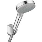Shower Head Set Chrome 2-Spray Patterns Round Bathroom Modern Ergonomic