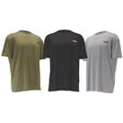DeWalt Mens T-Shirt Short Sleeve Black Gunsmoke & Grey Large 45" Chest 3 Pack - Large Regul