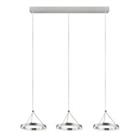 LED Ceiling Pendant Light 3 Way Chrome Effect Modern Dimmable Adjustable Height