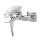 Shower Mixer Tap Bath Chrome Single Lever Wall Mounted Brass Contemporary