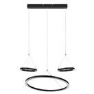 LED Pendant Ceiling Light Matt Black 3 Way Hanging Adjustable Dining (Dia)50cm