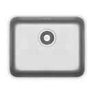 Swirl Kitchen Sink 1 Bowl Stainless Steel Grey Rectangular With Waste (W)524mm