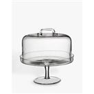 John Lewis Cakestand & Dome Clear Tempered Recycled Glass 26.5Cm diameter