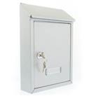 Post Box Silver Compact Steel Lockable 2 Keys Letter Mailbox Nameplate Outdoor