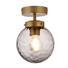 Ceiling Light Flush Pendant Outdoor Gold Smoked Glass Dimmable Weatherproof 15W