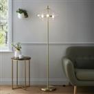 Floor Lamp Gold Domed Clear Glass 3 Way E14 Contemporary Portable 28W (H)1.62m