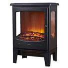 Electric Fireplace Stove Heater 1.8KW Black Flame Cast Iron Effect Freestanding