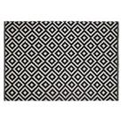 Geometric Rug Cotton Woven Polyester Black And White Non-Shedding 170cmx120cm