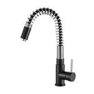 Kitchen Mixer Tap Pull Out Flexible Side Single Lever Black Chrome Effect Modern
