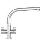 Franke Kitchen Mixer Tap Dual Lever Mono Swivel Spout Brass Brushed Steel