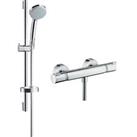 Hansgrohe Shower Mixer Thermostatic Croma 100 HP Rear Fed Exposed Chrome Effect