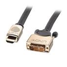 LINDY Gold HDMI to DVI-D Cable with 24K Gold Plated Connectors - Length upto 15m