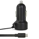 Gecko GG930001 Car Charger With Micro USB Flat Cable 1.2m 2.4AMP - Black