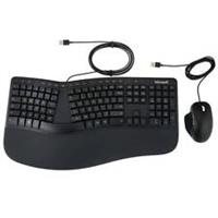 Microsoft Ergonomic Polish Keyboard + Mouse Set USB Wired - Black - RJY-00013